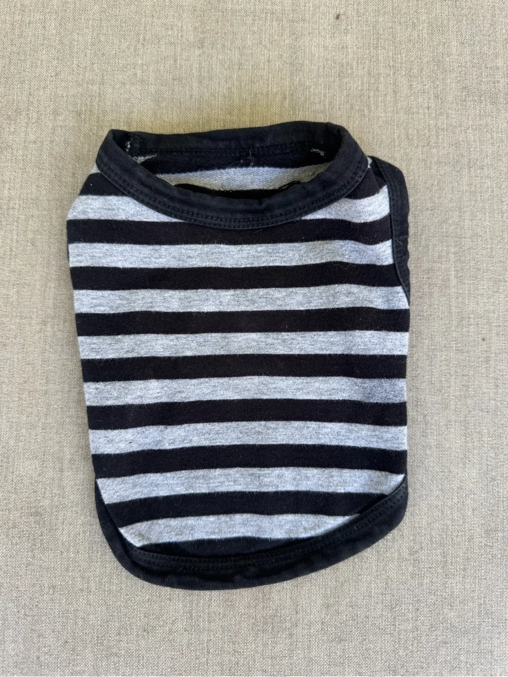 Black & Gray, Striped, Short Sleeve, Pet Shirt, Size XS